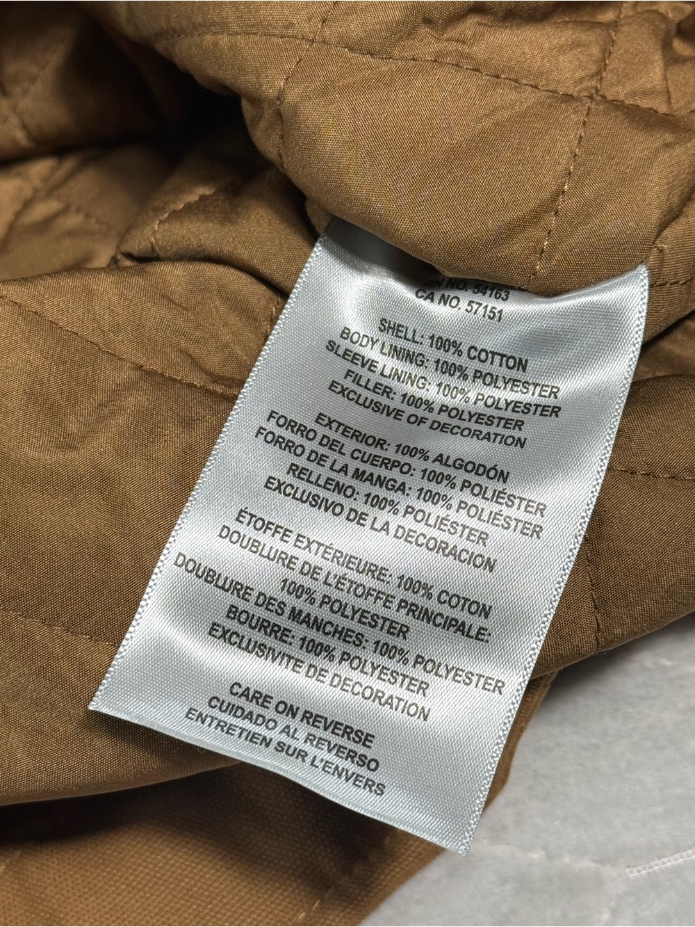 Levi’s Duck Canvas Quilted Work Jacket Men’s XL Brown Full Zip Insulated NWT - Picture 11 of 11